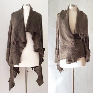 Mohair/wool Arathusa pointelle waterfall cardigan